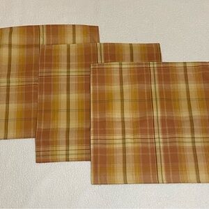 Pottery Barn 3 fall plaid pillow covers 20” x 20” very good condition